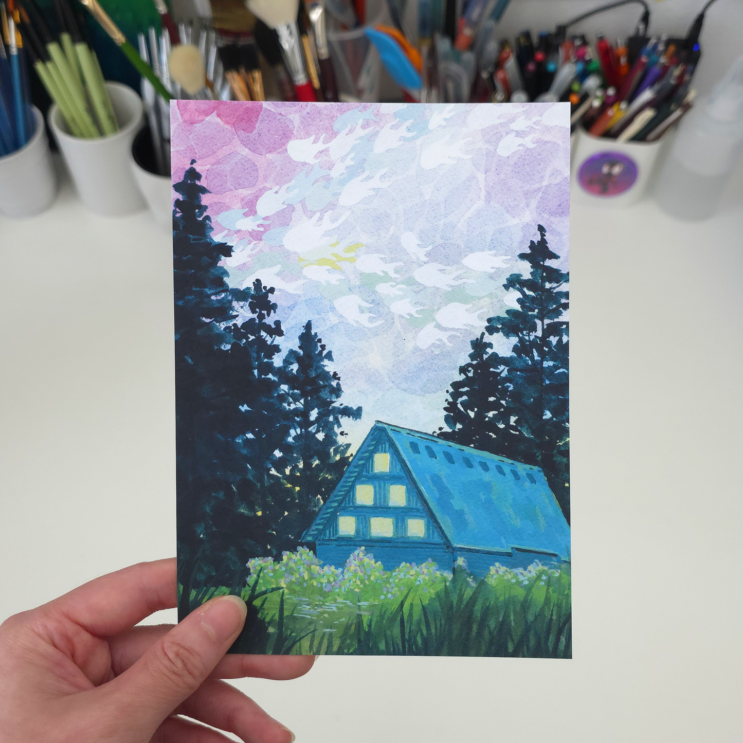 What if there were fishies in the sky.... Art Print