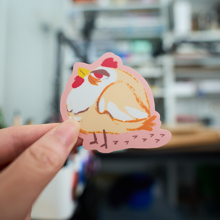 Walking Chicken Sticker